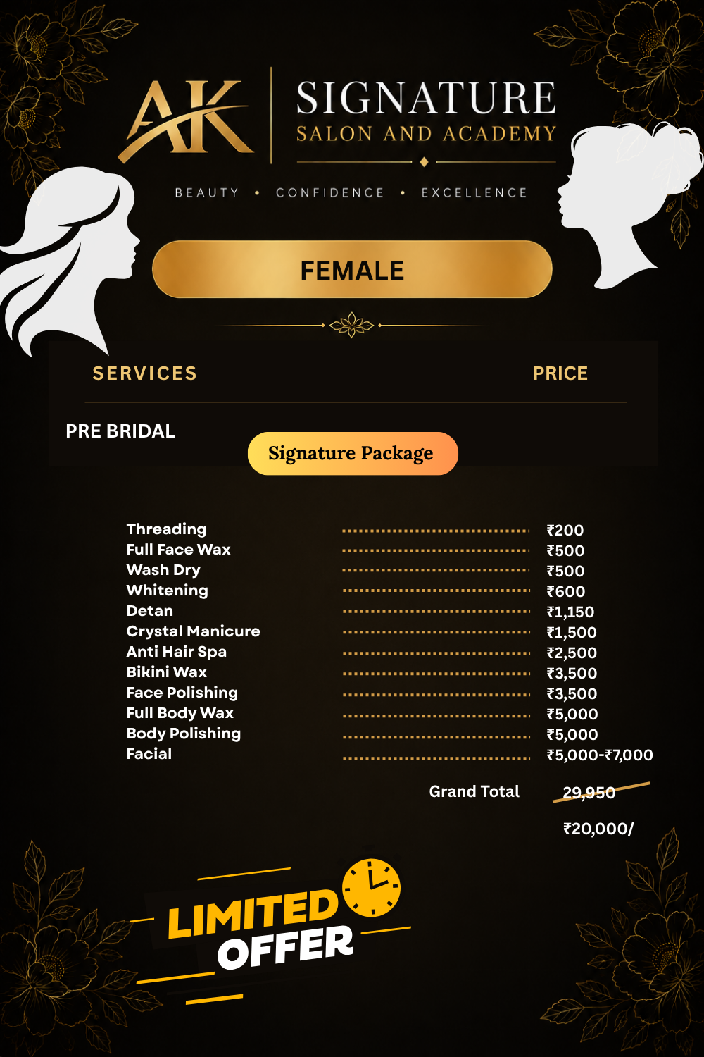 female price in salon